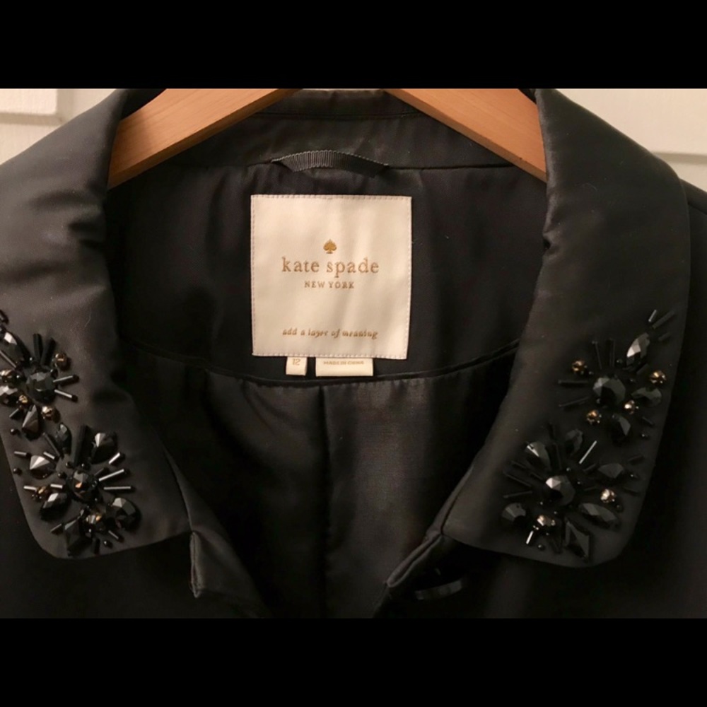 Kate spade black spring coat size 12